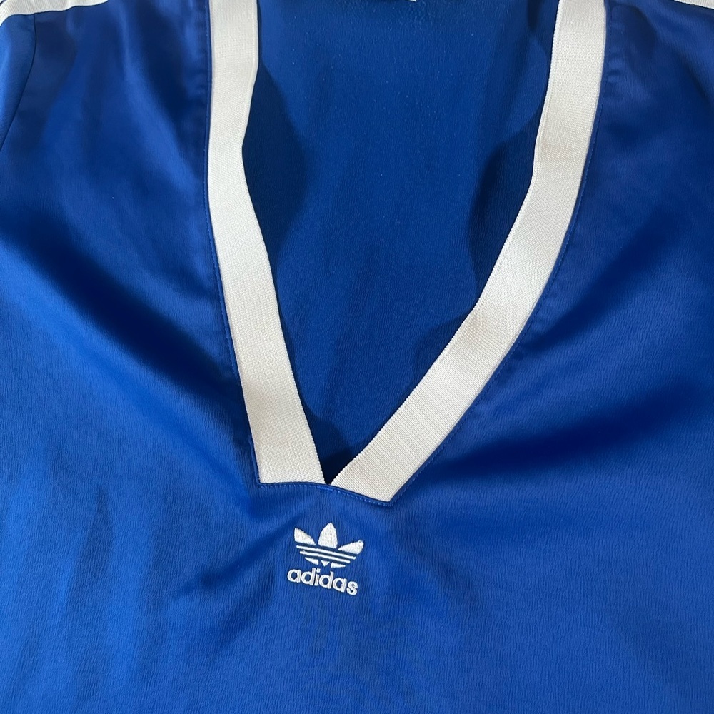 adidas Royal Blue V-Neck Athletic Dress with White Trim - Picture 4 of 6